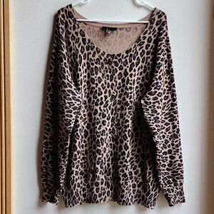 Lane Bryant Tan/Black Leopard Print Plus Size Button Down Cardigan Size 22/24